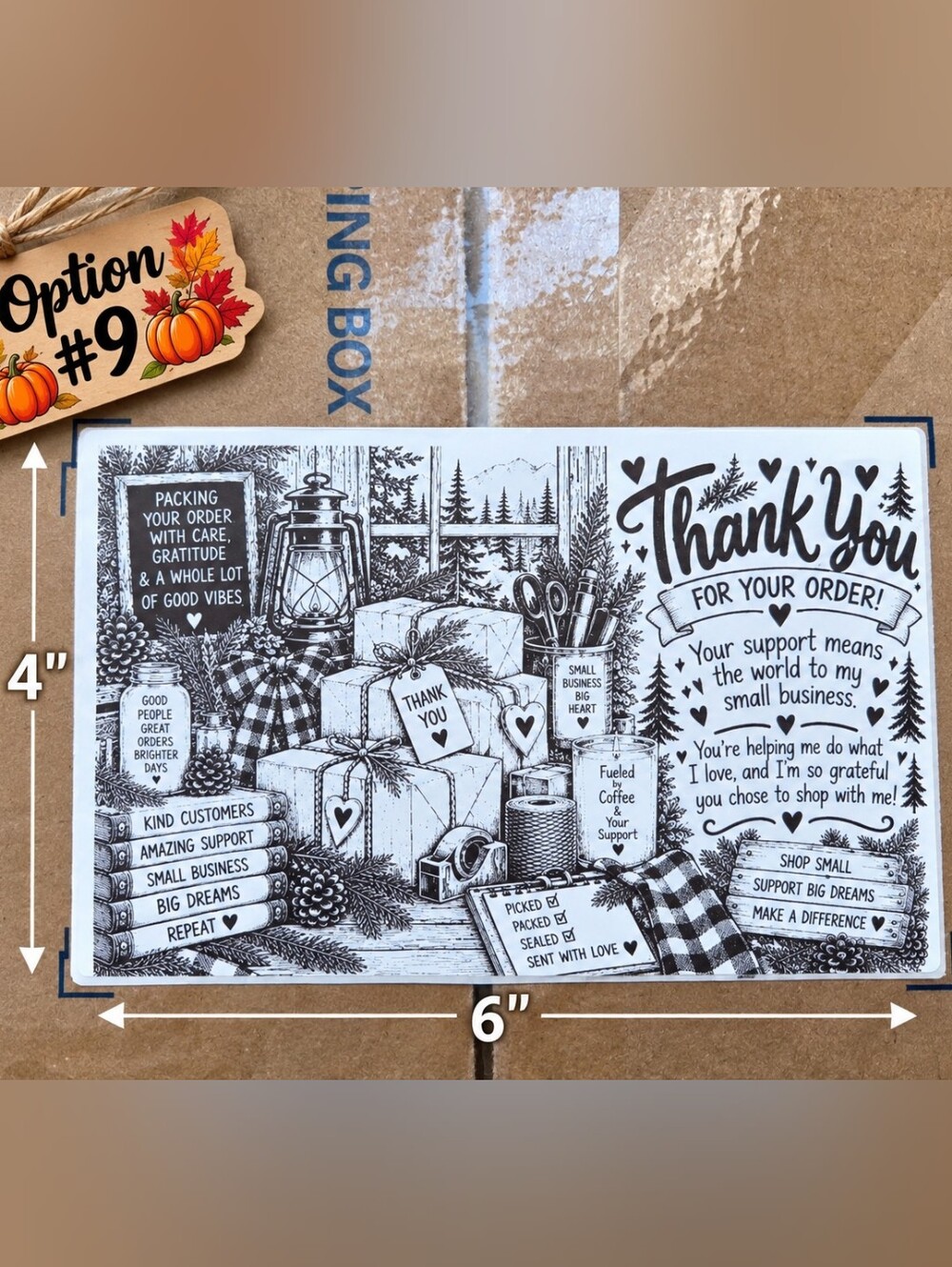 Large 4x6" Thermal Shipping Stickers - Design #9